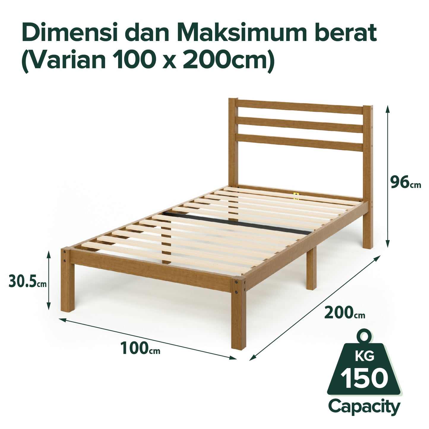 Dipan Tempat Tidur Kayu Zinus Leah