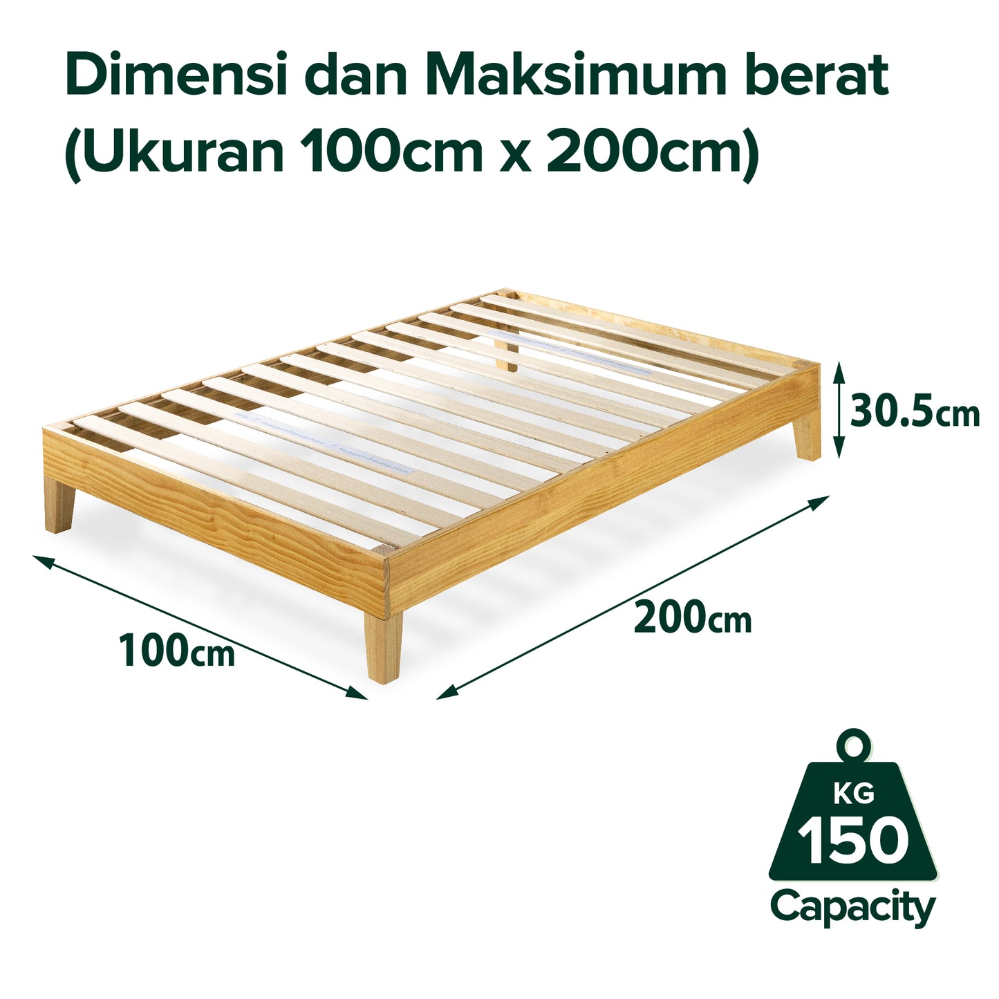 Tempat Tidur Dipan Kayu Zinus Bella