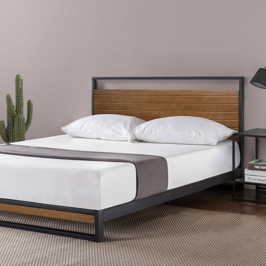 Tempat Tidur Dipan Zinus Suzanne Sandaran Kayu Bambu