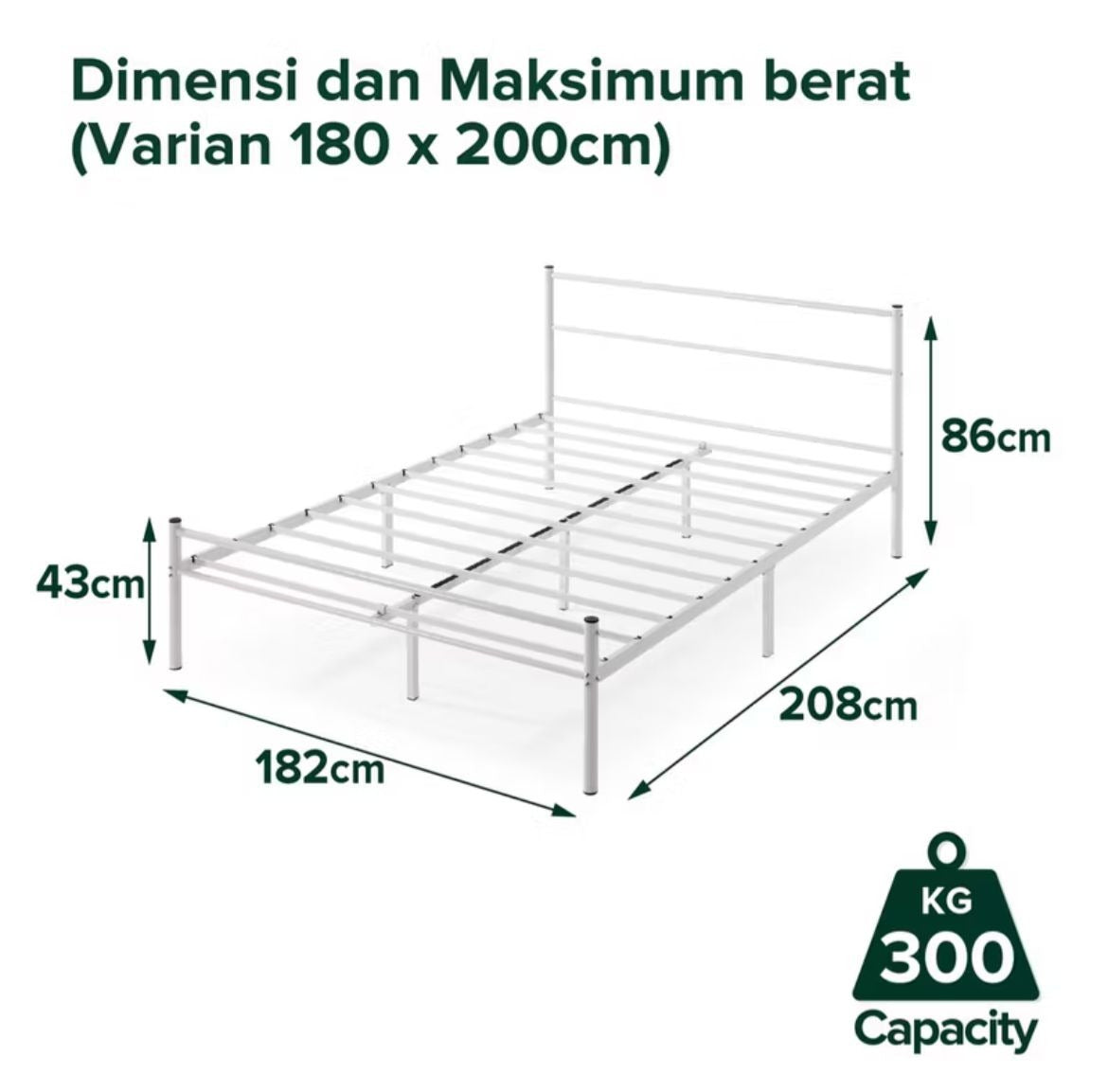 Tempat Tidur Dipan Sandaran Zinus Geraldine